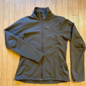 Salomon Full Zip Soft Shell Windproof Jacket, Medium, Dark Brown